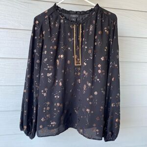 Floral Black Blouse